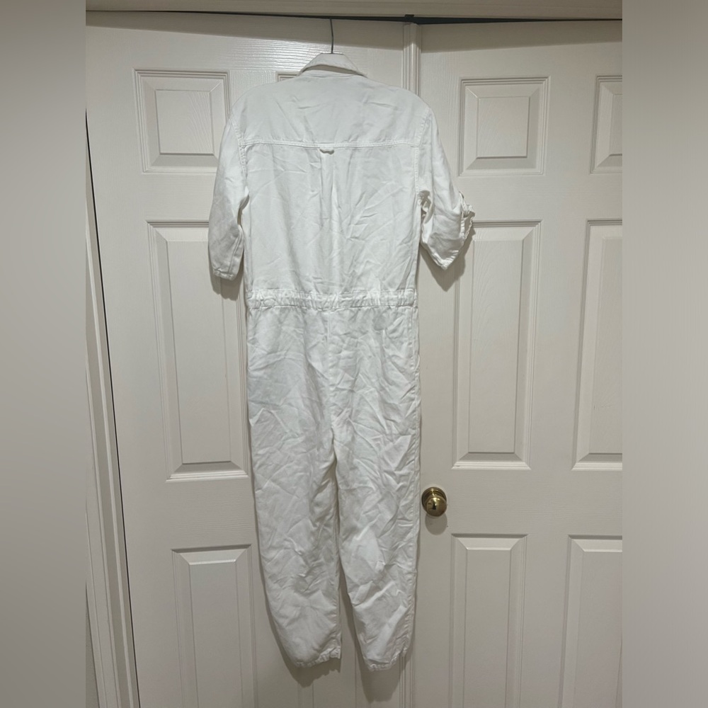 Zara Women’s White Rustic Button Up Utility Jumpsuit Size Small - Picture 10 of 10